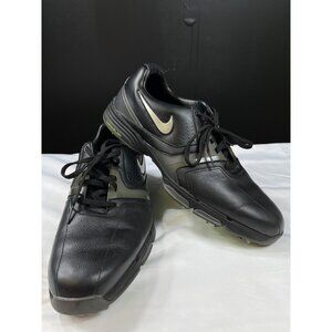 Nike Mens Black Lunarlon Leather Golf Shoes Size 11 SKU 7294